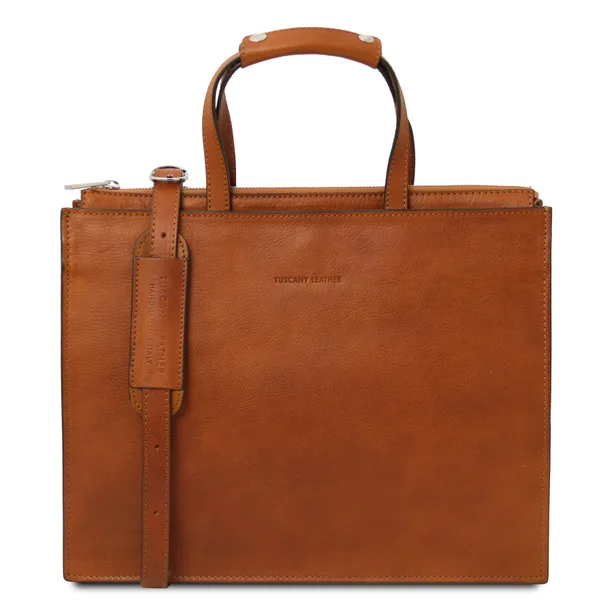 Palermo Leather briefcase 3 compartments for women