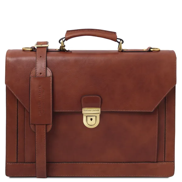 Cremona Leather briefcase 3 compartments