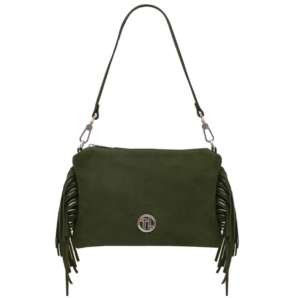 Nomade Suede leather fringe clutch