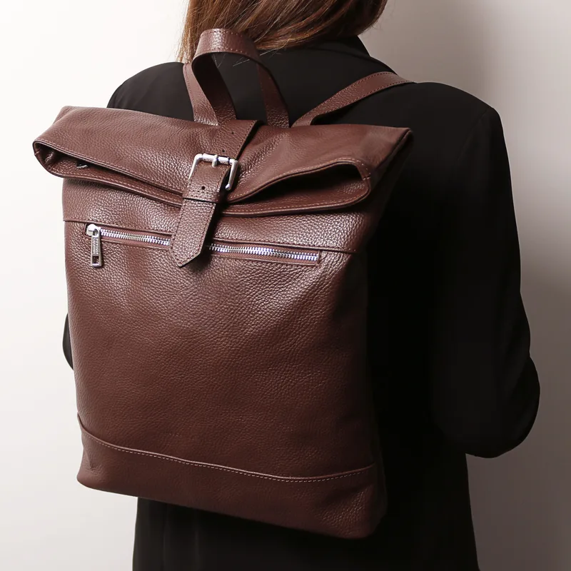 Tuscany Leather backpack worn on both shoulders