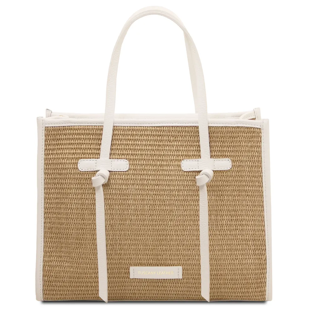 Frame Raffia Shoulder Bag