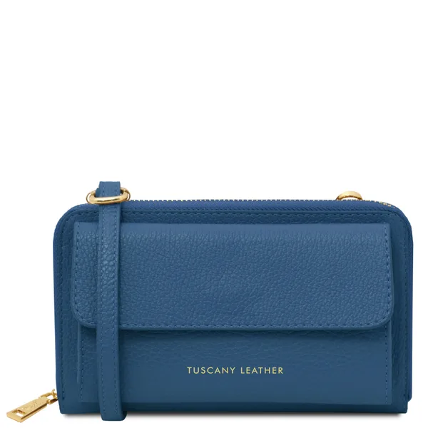 Urania Leather wallet/phone holder with strap