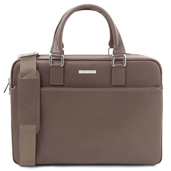 Torino Saffiano leather laptop briefcase