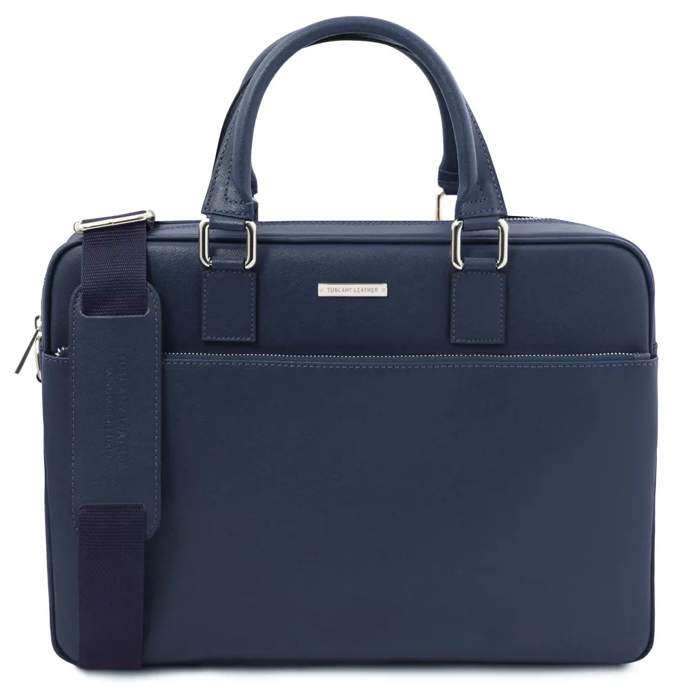 Torino Saffiano leather laptop briefcase