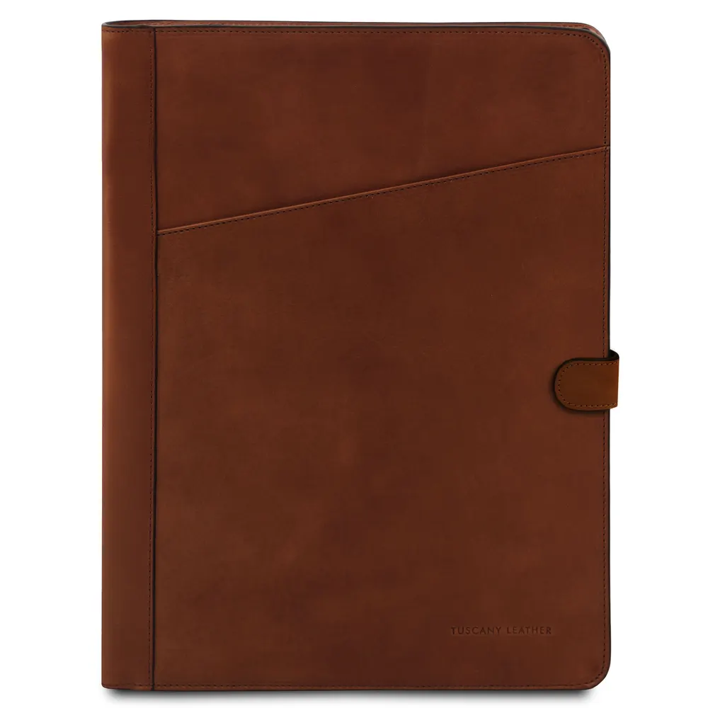 Adriano Leather document case with button closure