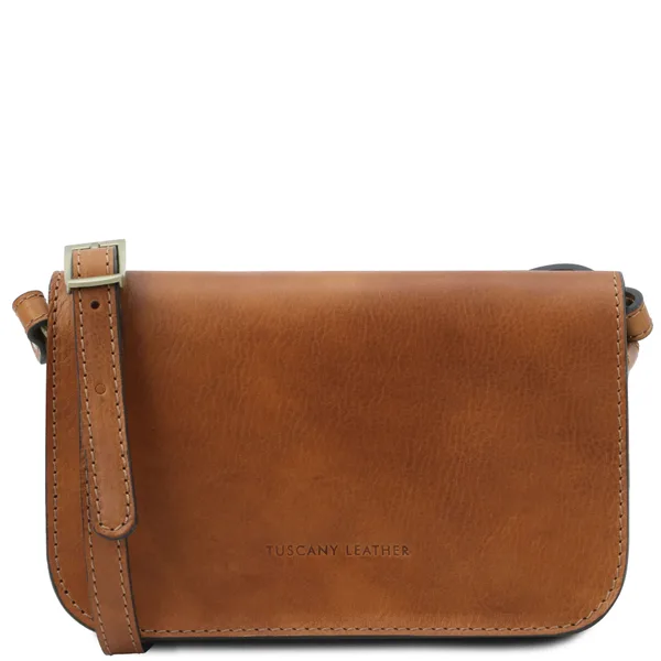 Carmen Leather shoulder bag with flap