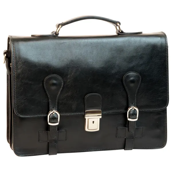 Leather Briefcase with buckle closures