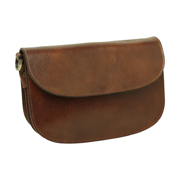 Two-sided shoulder bag in full-grain calfskin