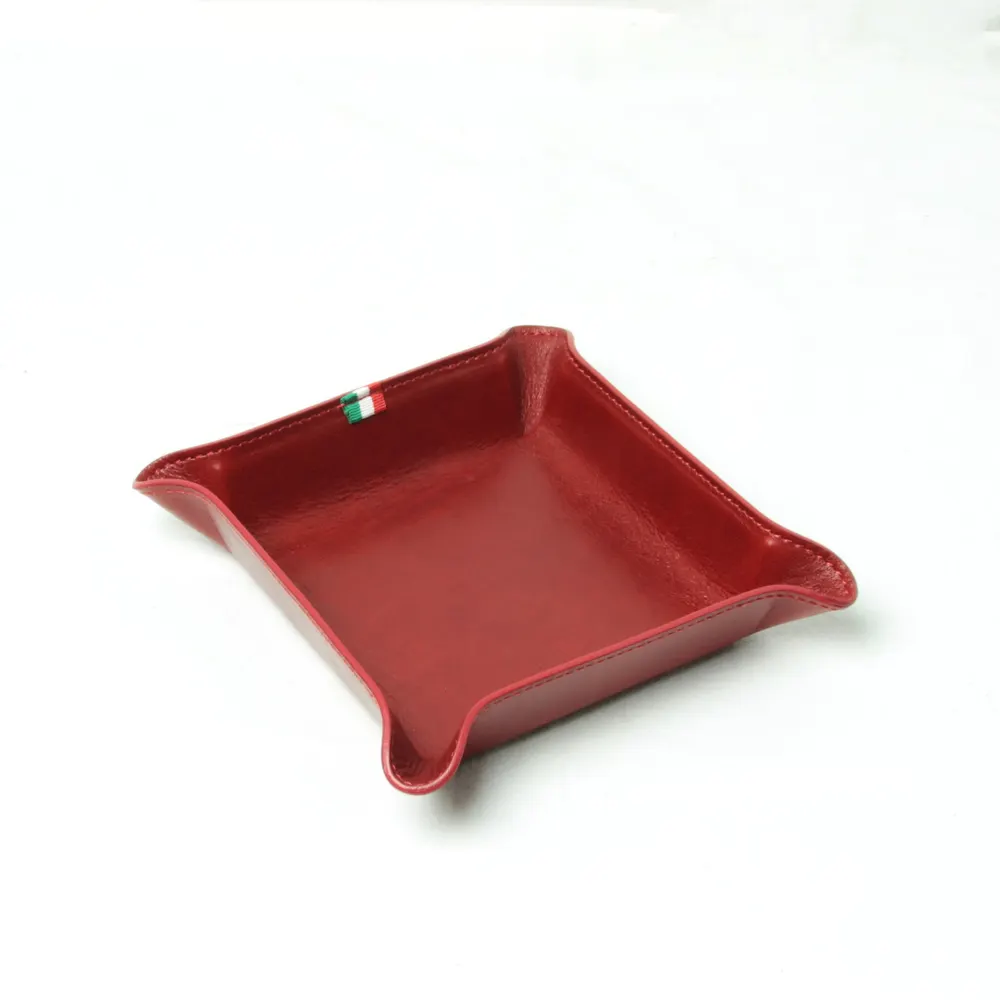 Small leather valet tray with love text