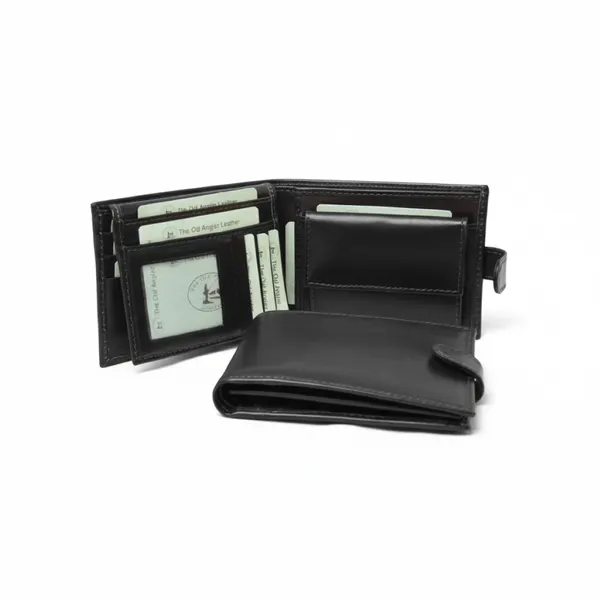 Leather Bifold Wallet  - Black with RFID